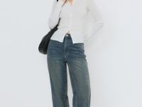 Кардиган в рубчик, Белый