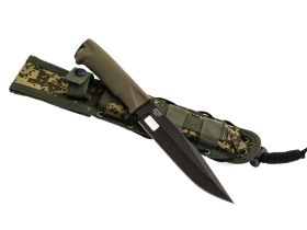 Тактический нож Кизляр ПП Милитари, сталь AUS-8 с покрытием, рукоять эластрон, хаки