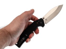 Складной нож Obertech ns-01 thumb stud satin, сталь VG-10, рукоять G10, черный