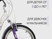 Детский велосипед Novatrack Butterfly 20 6.V, год 2022, цвет Белый-Фиолетовый