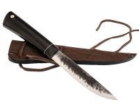 Нож Северный средний, сталь Х12МФ, черный граб, с окованным долом
