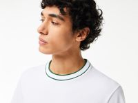 Мужская футболка Lacoste с воротником в полоску из эластичного хлопка