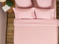 Постельное белье полукомплект Vichy, кораллово-розовое