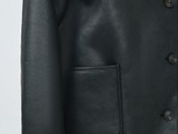 Дублёнка с искусственным мехом, Черный