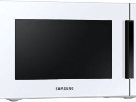 Микроволновая печь Samsung с грилем и стеклянной панелью Bespoke, 23 л, изысканный белый