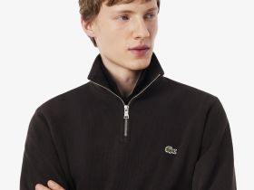 Мужская толстовка Lacoste на молнии с высоким воротом