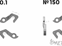 Держатель заднего переключателя "петух" Meta №150.1 фрезерованный (серебристый)