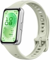 Умные часы HUAWEI Band 11 алюминевые серебристые, с зелёным ремешком