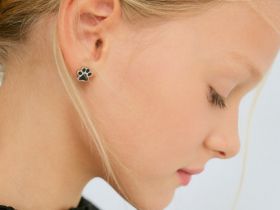 Серьги для девочек, 5 пар, Серебряный