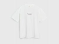 Футболка из плотного хлопка с текстовым принтом, Белый