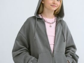 Толстовка на молнии для девочек, Серый