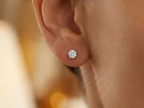 Пусеты из желтого золота э0312пс11241107