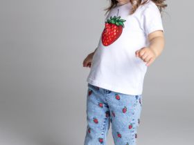 Фуфайка детская трикотажная для девочек (футболка), 2 шт в комплекте