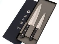 Набор из 2-х кухонных ножей Tojiro TBS-210, сталь VG-10, рукоять дерево, черный