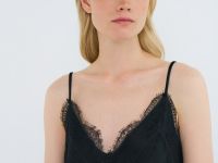 Топ с кружевом, Черный