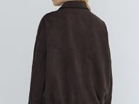 Бомбер из искусственной замши, Коричневый