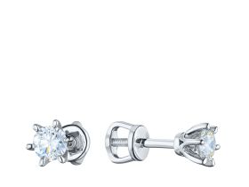 Пусеты из белого золота с бриллиантами э4001пс08210874