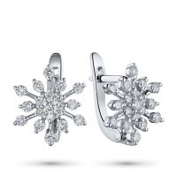 Серьги из белого золота с бриллиантами э4701сг09151700