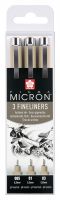 Набор капиллярных ручек Sakura "PIGMA MICRON" 3 шт (0,2 мм, 0,25 мм, 0,35 мм) Черный