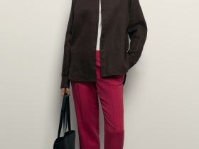 Брюки зауженного кроя с добавлением льна