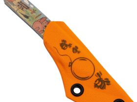 Скелетный нож N.C.Custom Киридаши Koi Винни-Пух #1, сталь AUS-8, ножны оранжевый Kydex