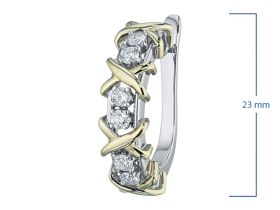 Серьги из комбинированного золота с бриллиантами э4801сг06164900