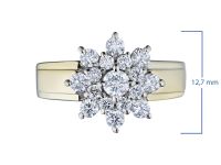 Кольцо из комбинированного золота с бриллиантами э1001кц09160400