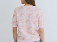 Джемпер с декором из кружева, Розовый