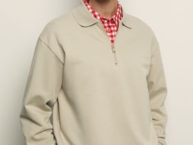 Толстовка из хлопка с отложным воротником