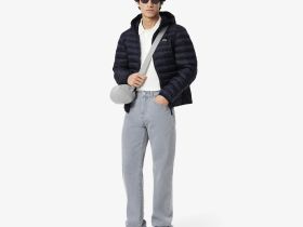 Мужская стёганная куртка Lacoste с капюшоном