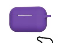 Чехол Protective Case для AirPods Pro 2 силиконовый с карабином (фиолетовый)