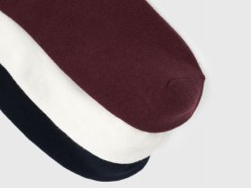 Высокие носки в рубчик с поддержкой стопы, 3 пары, Синий