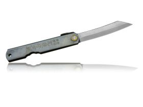 Нож складной Higonokami Reverse Tanto, сталь AoGami, рукоять нержавеющая сталь, серый