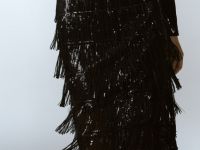 Прямая юбка с бахромой из пайеток, Черный