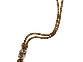 Темляк средний  коричневый с бусиной "Шлем Тевтонца"