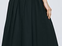 Юбка миди А-силуэта с эластичным поясом, Черный