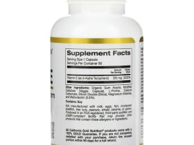 California Gold Nutrition, биоактивный витамин Е, 335 мг, 90 растительных капсул