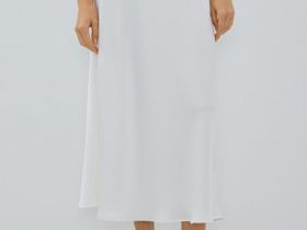 Сатиновая юбка макси, Белый
