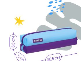 Пенал-косметичка Berlingo "Envy", 205*50*55 мм, 2 отделения, голубой