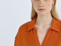 Поло из кроеного трикотажа, Оранжевый