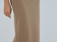 Юбка миди прямого кроя, Бежевый