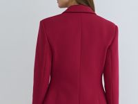Однобортный приталенный жакет, Красный