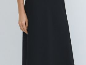 Юбка миди А-силуэта, Черный