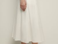 Юбка миди из хлопка с эластичным поясом