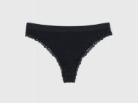 Трусы-бразилиана в рубчик, Черный