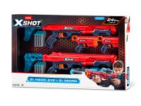 36734 Игровой набор ZURU X-Shot EXCEL: Комбо (бластеры 2х Хоукай + 2х Микро v2,0, 24 снаряда)