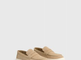 Лоферы из искусственной замши, Бежевый