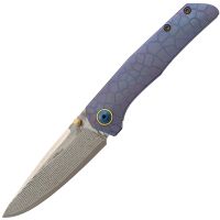 Складной нож Assassin knives Argo 2.0, сталь M398/Damascus, рукоять титан, фиолетовый