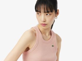 Женская облегающая хлопковая майка Lacoste