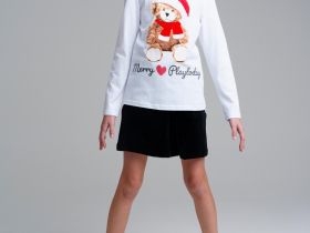 Фуфайка трикотажная для девочек (футболка с длинными рукавами)